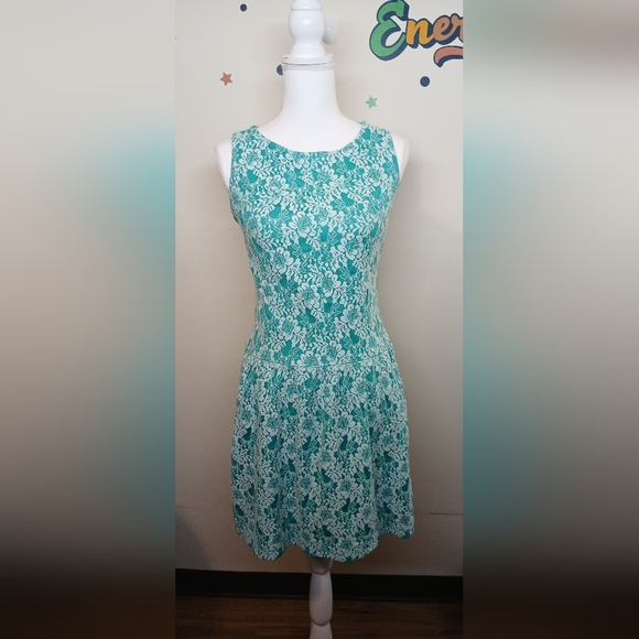 Cynthia Rowley Teal Floral Lace Dress – Small - Picture 2 of 14